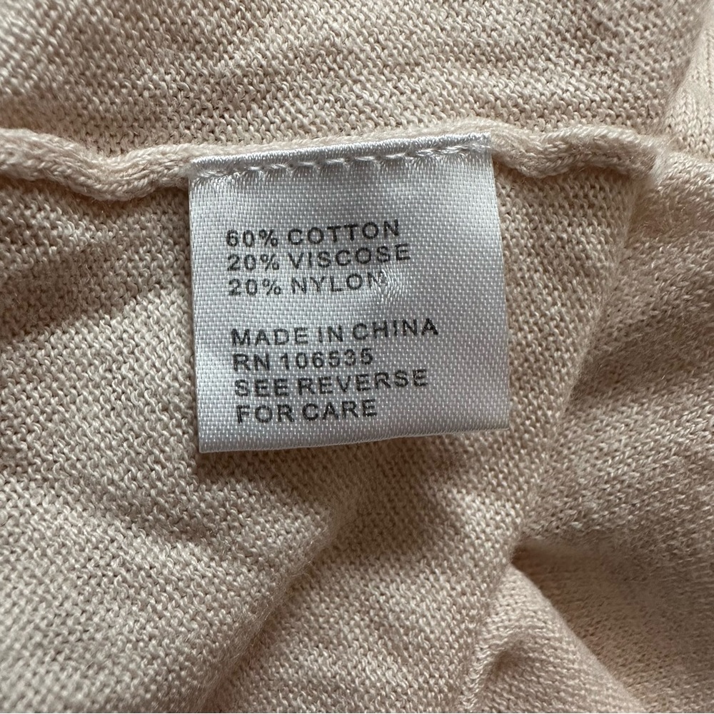 Central Park West Revolve Distressed Ripped V-neck Sweater Cream XS - Picture 16 of 16
